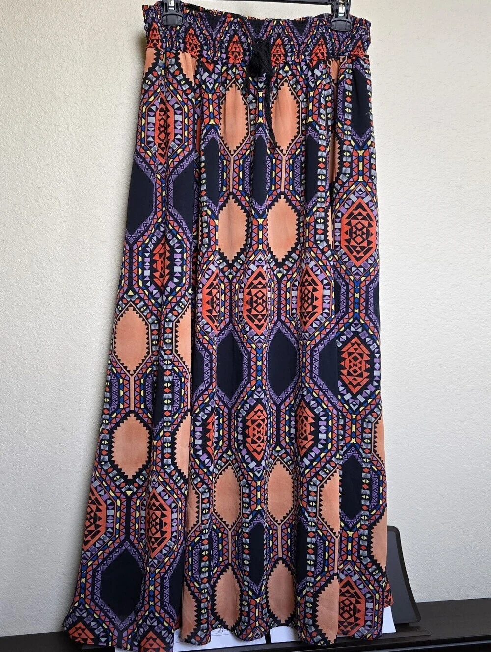 MAEVE ANTHROPOLOGIE womens S aztec print maxi skirt elastic waist